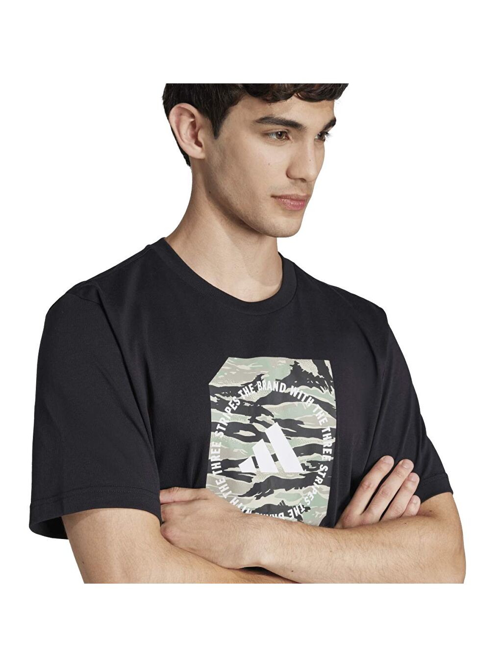 C Camo Box T Erkek Siyah Yuvarlak Yaka Tişört-2