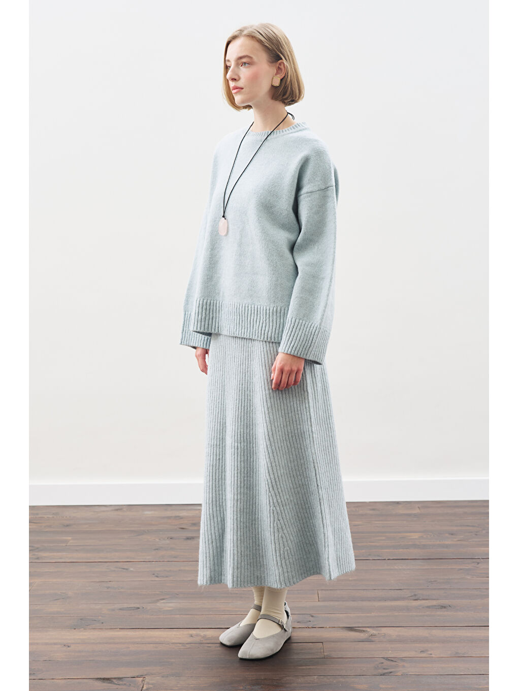 Chunky Oversıze Kazak Mavi-5