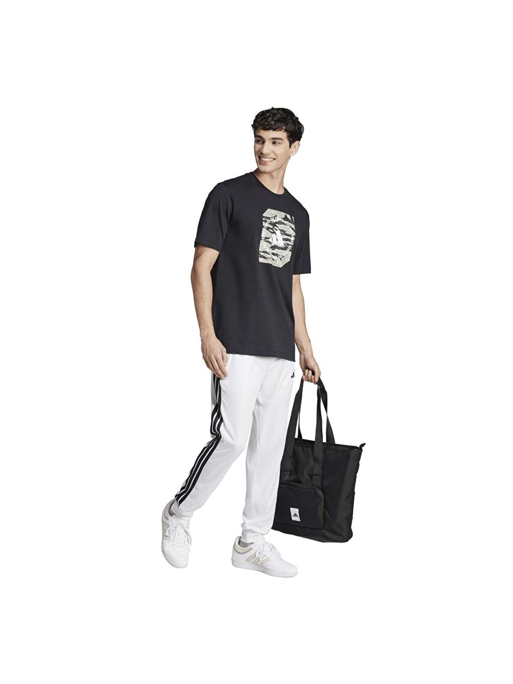 C Camo Box T Erkek Siyah Yuvarlak Yaka Tişört-4