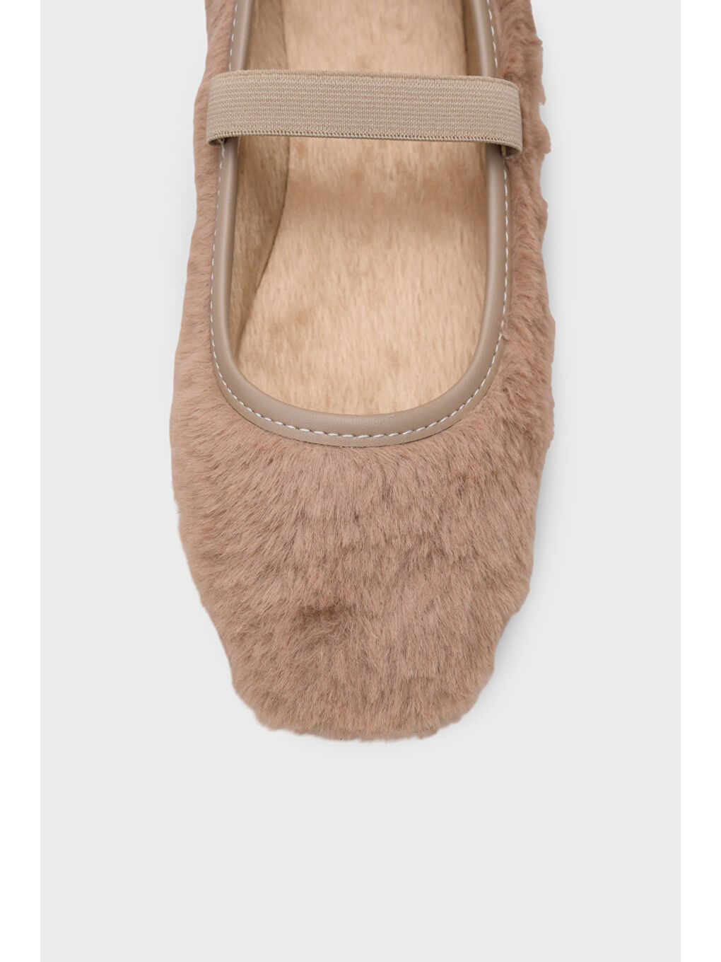 Bej Ollie Kadın Pelüş Lasitkli Babet-2