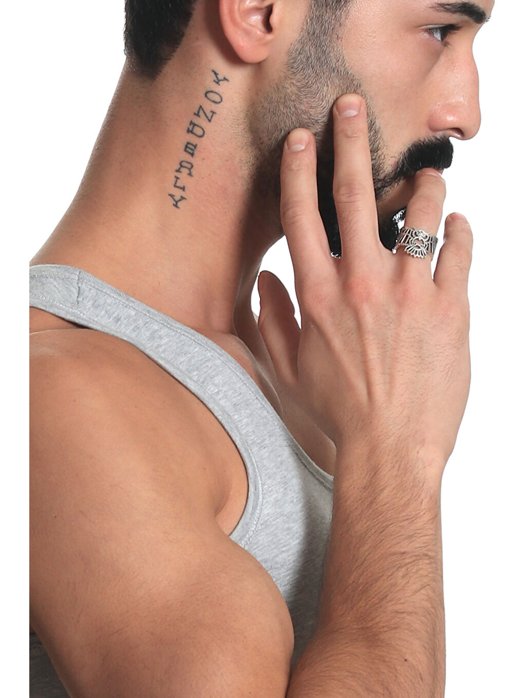 Gri Erkek Antik Gümüş Kaplama Ayarlanabilir Baykuş Yüzük-6