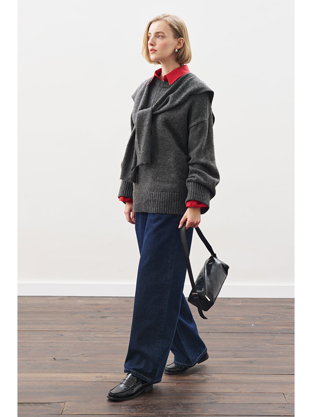 Chunky Oversıze Kazak Antrasit-1