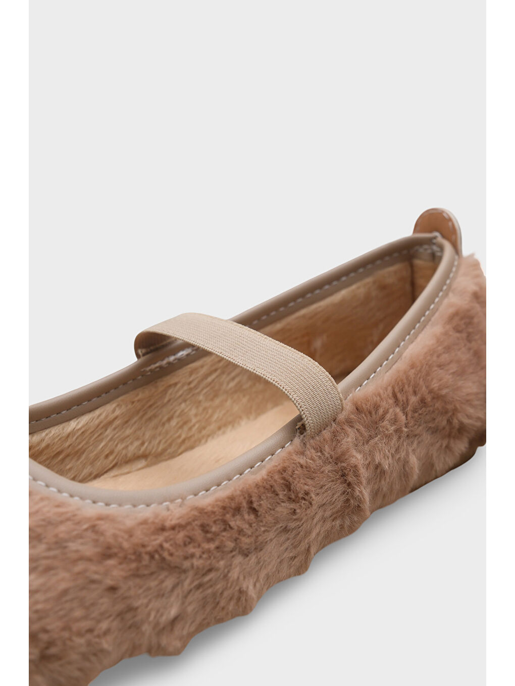 Bej Ollie Kadın Pelüş Lasitkli Babet-4