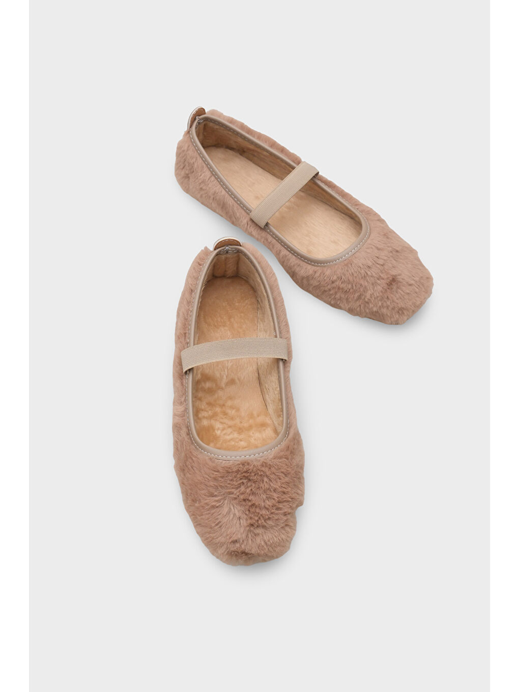 Bej Ollie Kadın Pelüş Lasitkli Babet-5