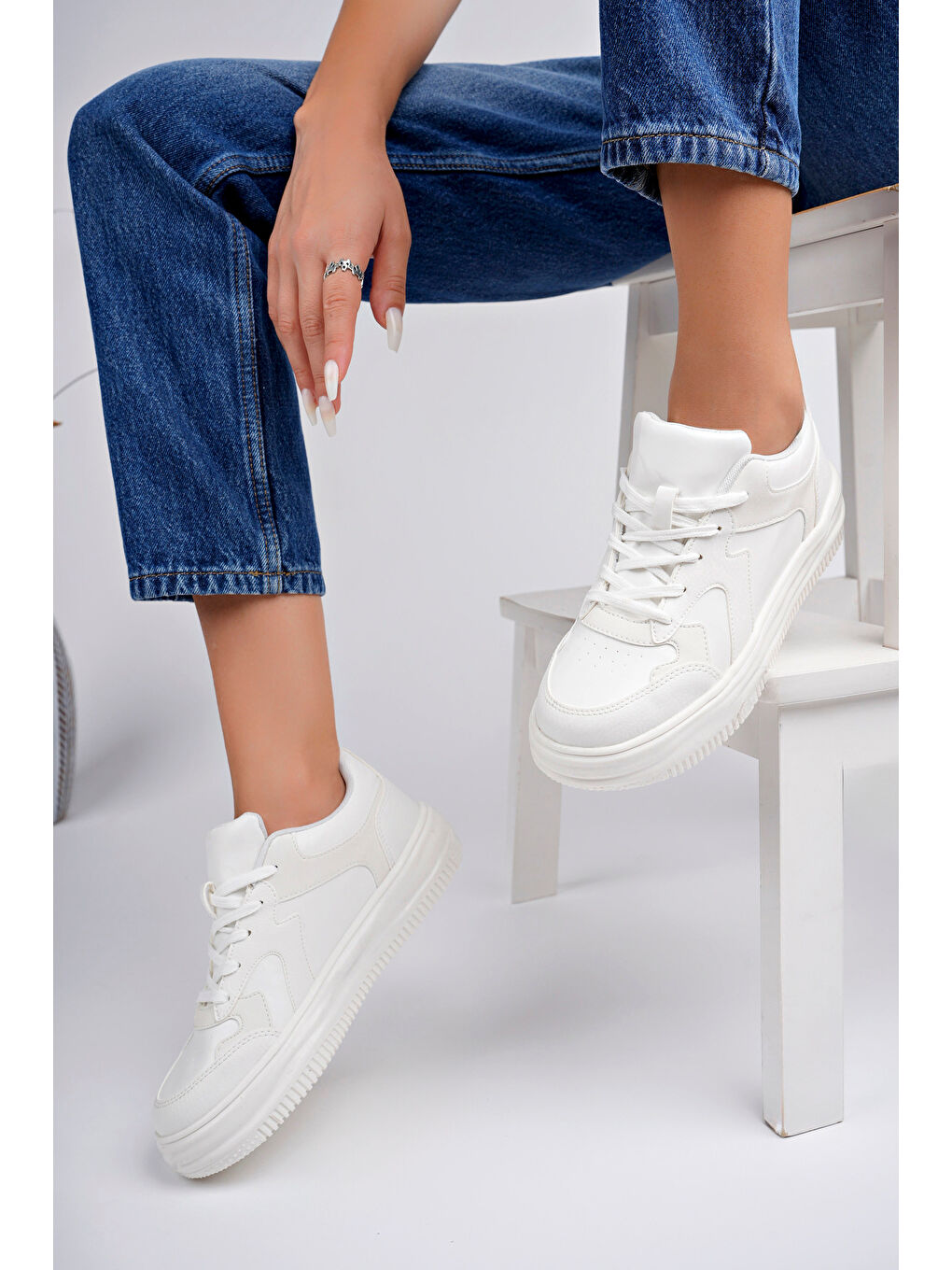 Beyaz Kadın Günlük Ayakkabı-1