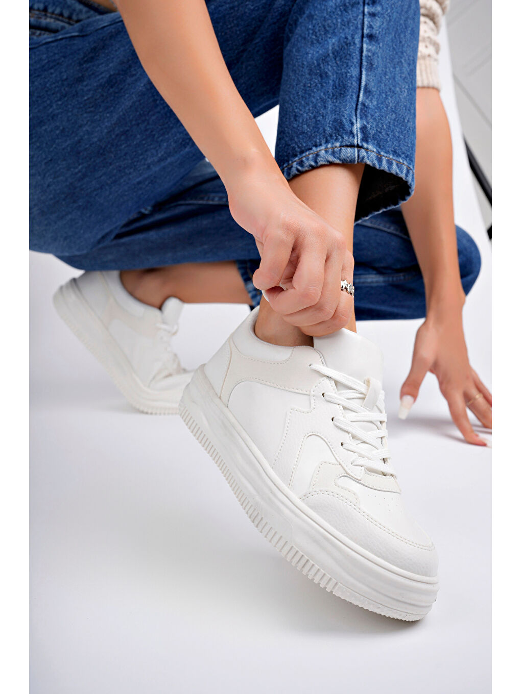 Beyaz Kadın Günlük Ayakkabı-3