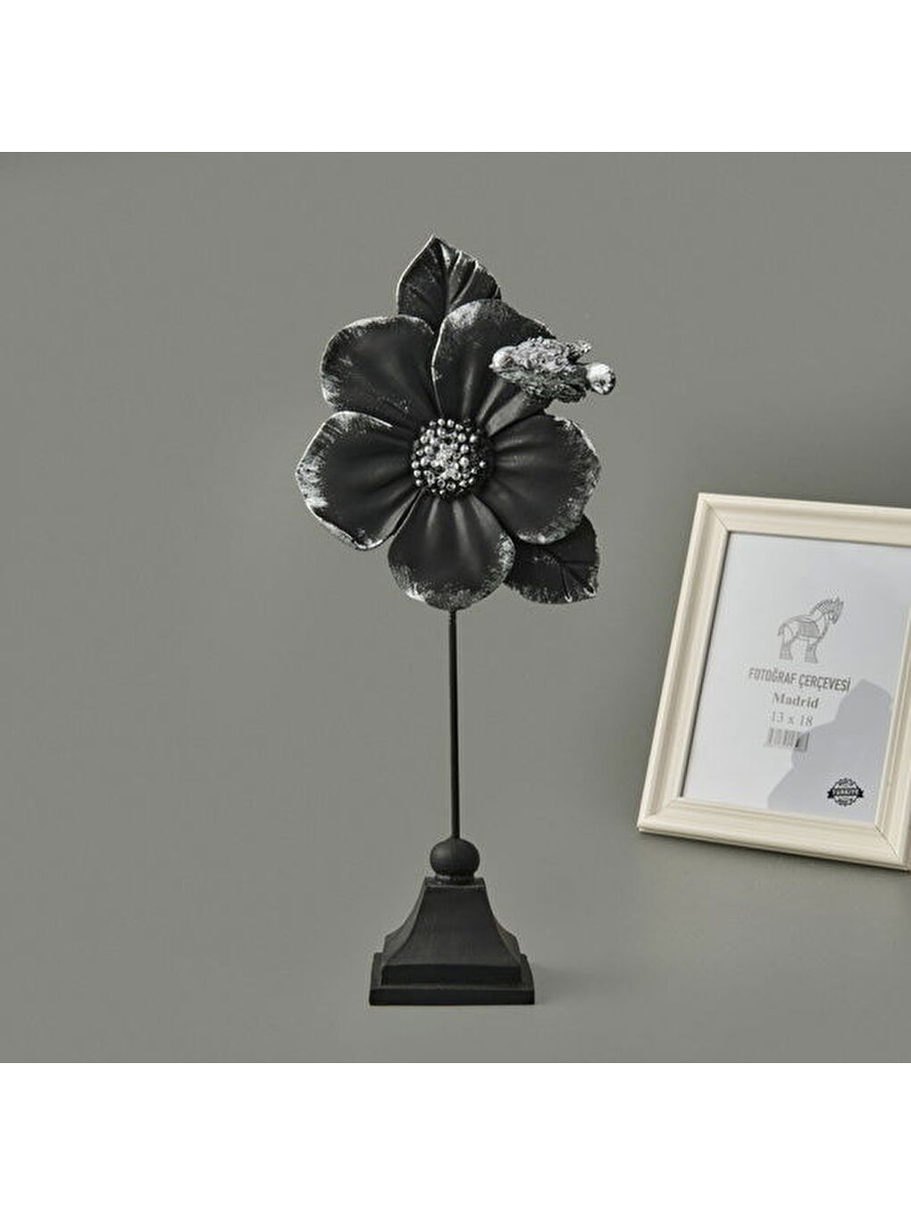 Deco Fiore Dekor - Siyah / Gümüş - 32 cm-3