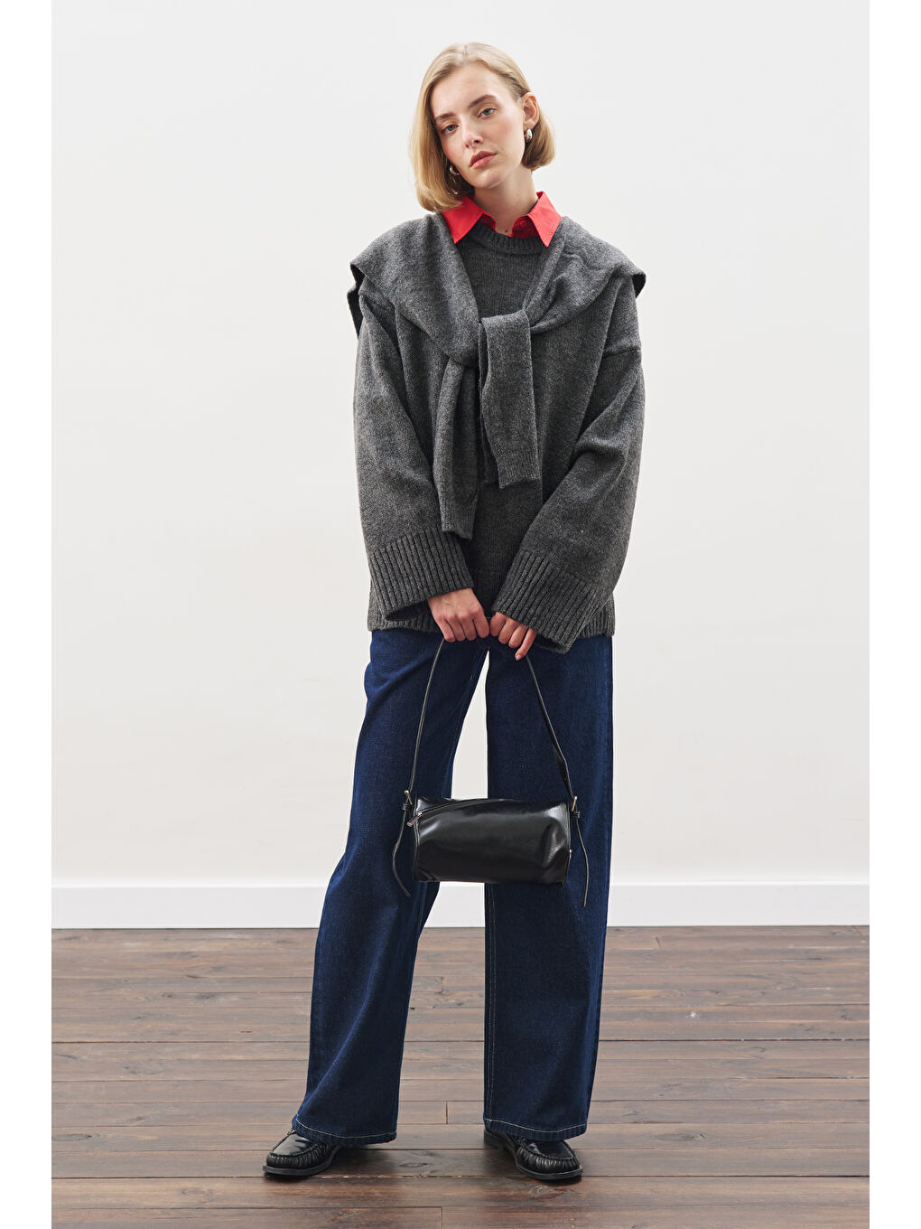 Chunky Oversıze Kazak Antrasit-4