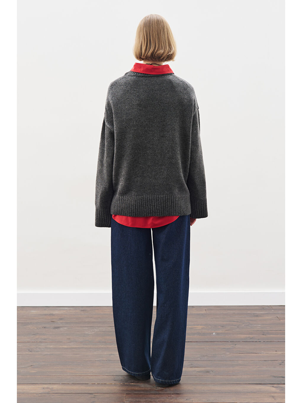 Chunky Oversıze Kazak Antrasit-5