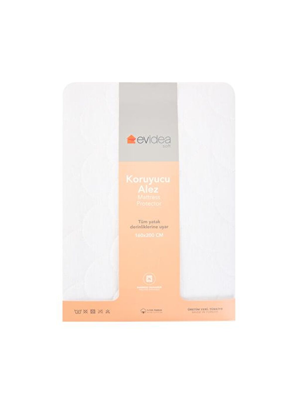Soft Dalga Kapitoneli Fitted Çift Kişilik Alez - Beyaz - 160x200 cm-2