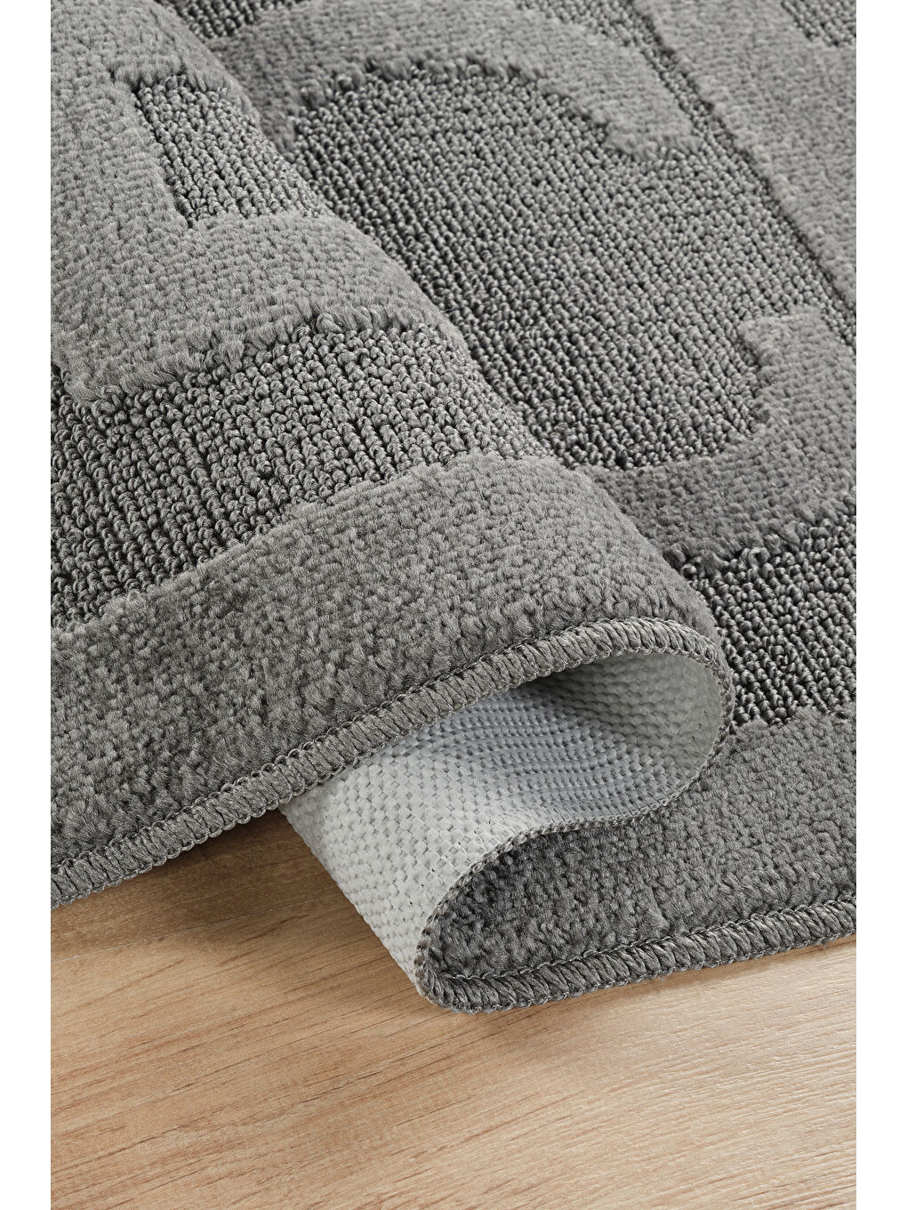 Doğal Kaymaz Taban Banyo Paspas Uzun Ömürlü Yumuşak Su Emici Yazılı Paspas Peace-Antrasit-2