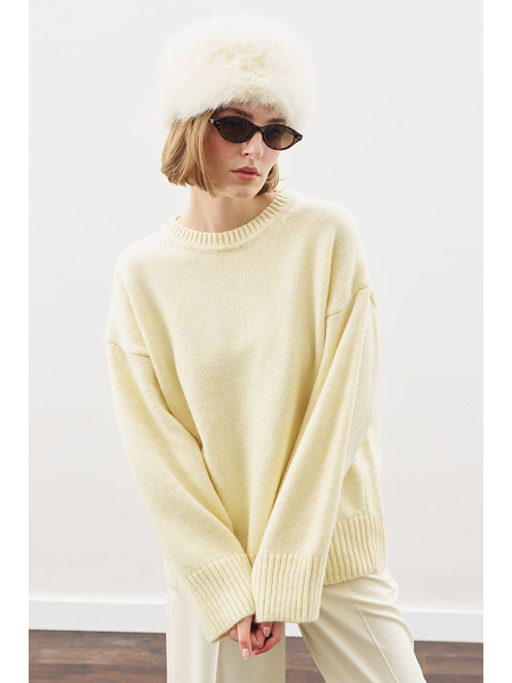 Chunky Oversıze Kazak Sarı-1