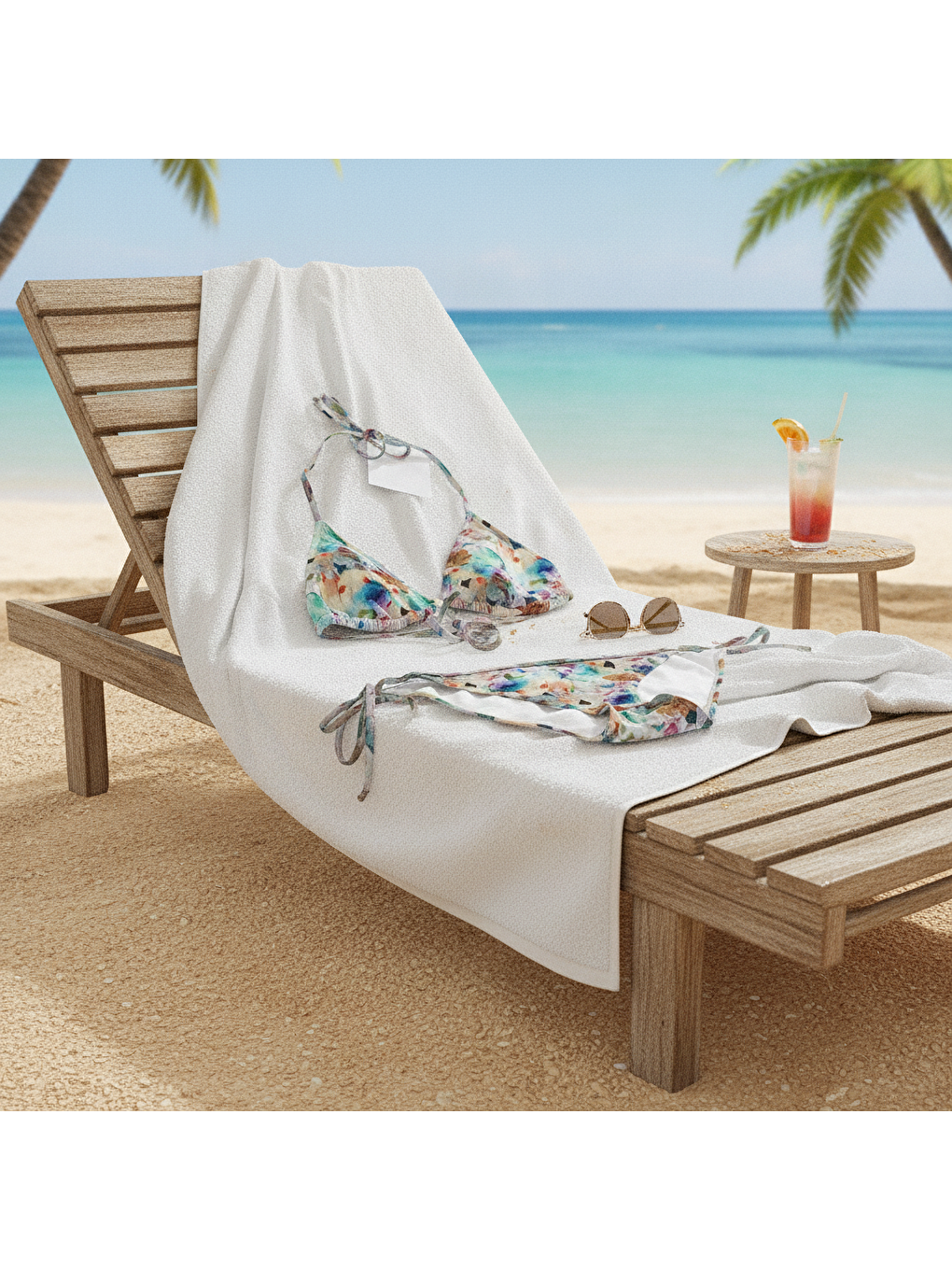 Karışık Kadın Plaj Giyim Desenli Bikini Takım Bb2634-2