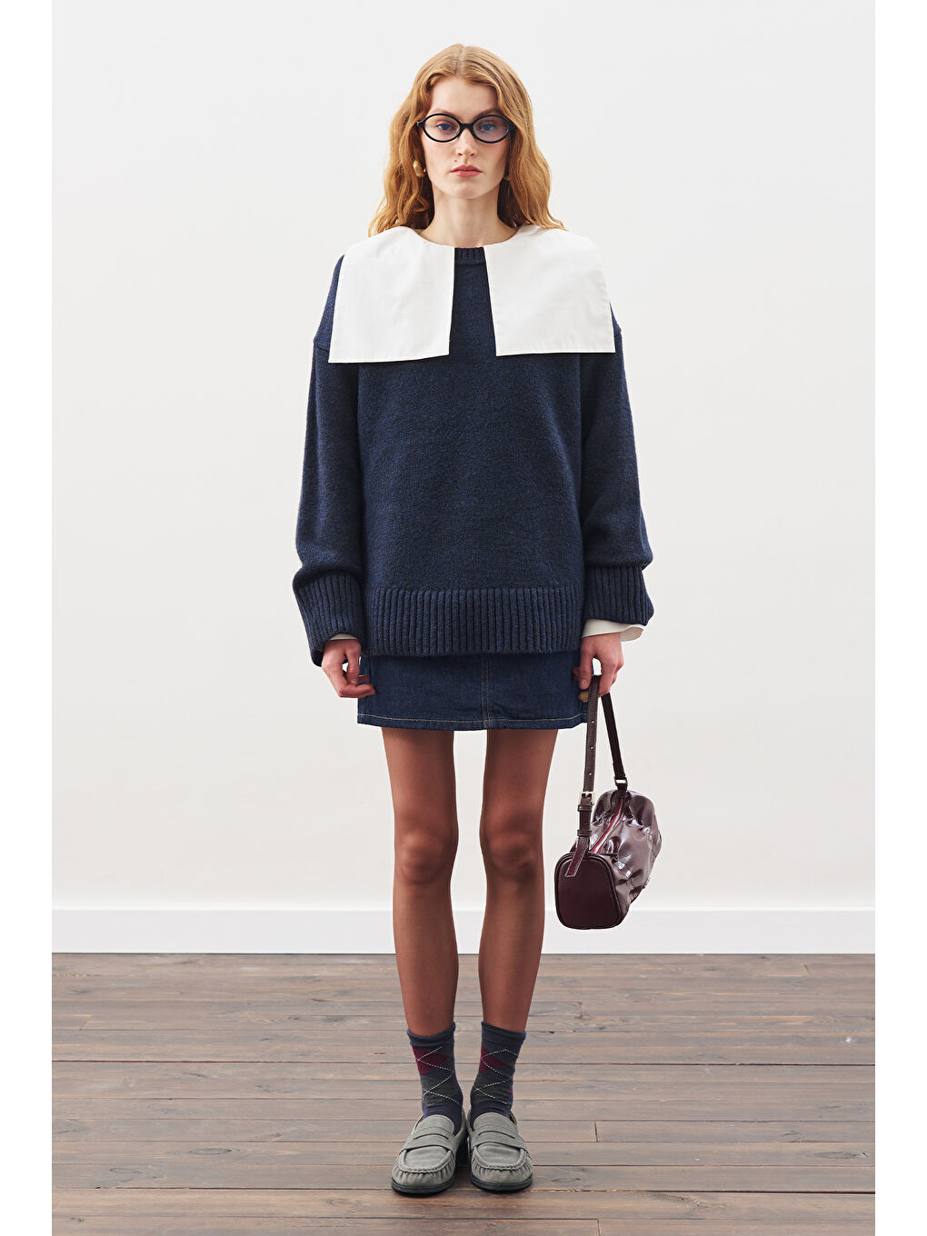 Chunky Oversıze Kazak Lacivert-1