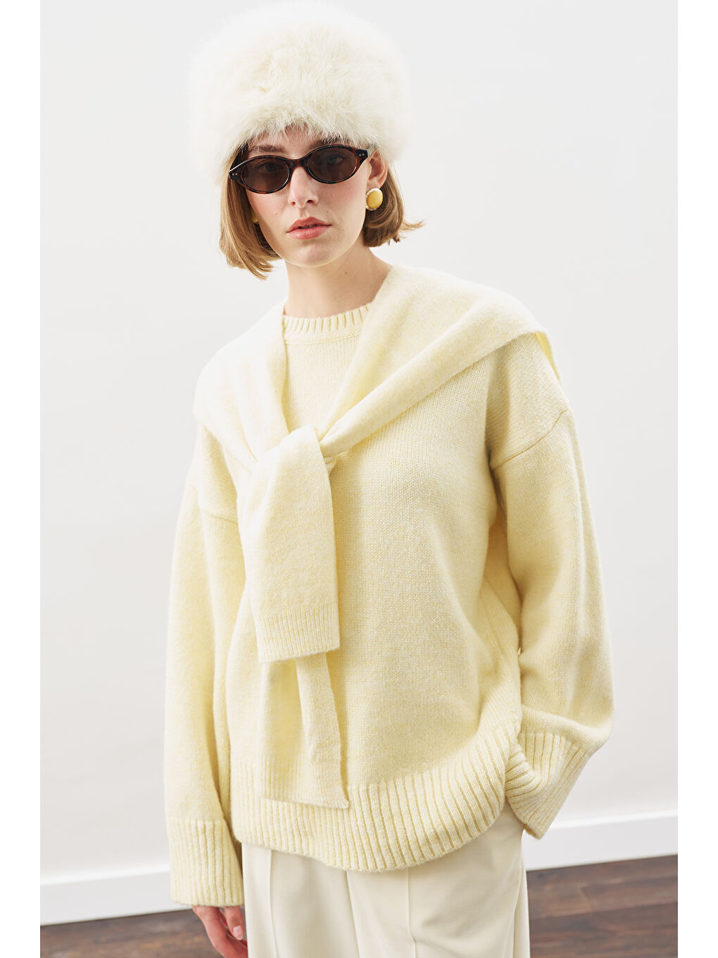 Chunky Oversıze Kazak Sarı-3