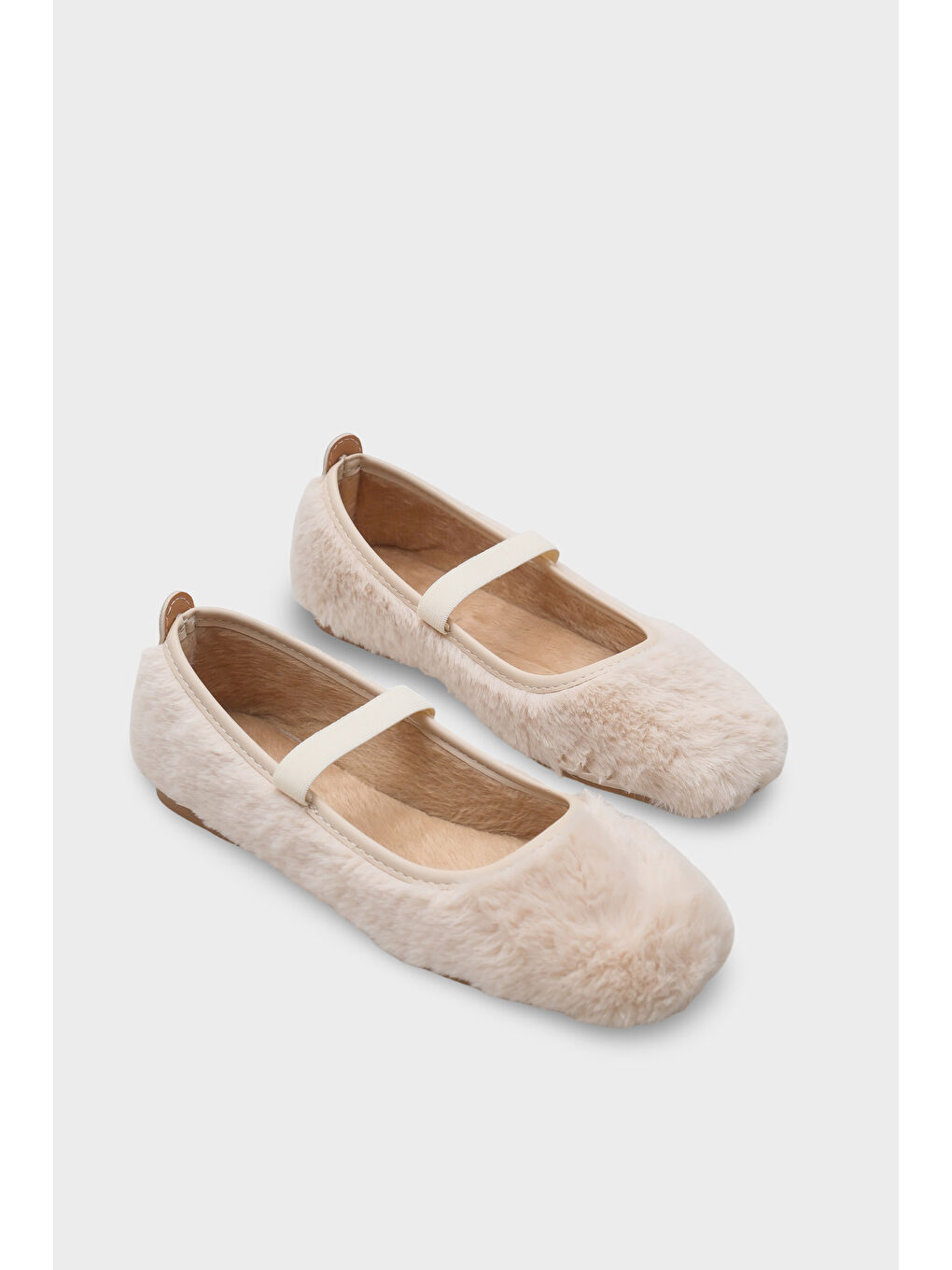 Bej Ollie Kadın Pelüş Lasitkli Babet-1