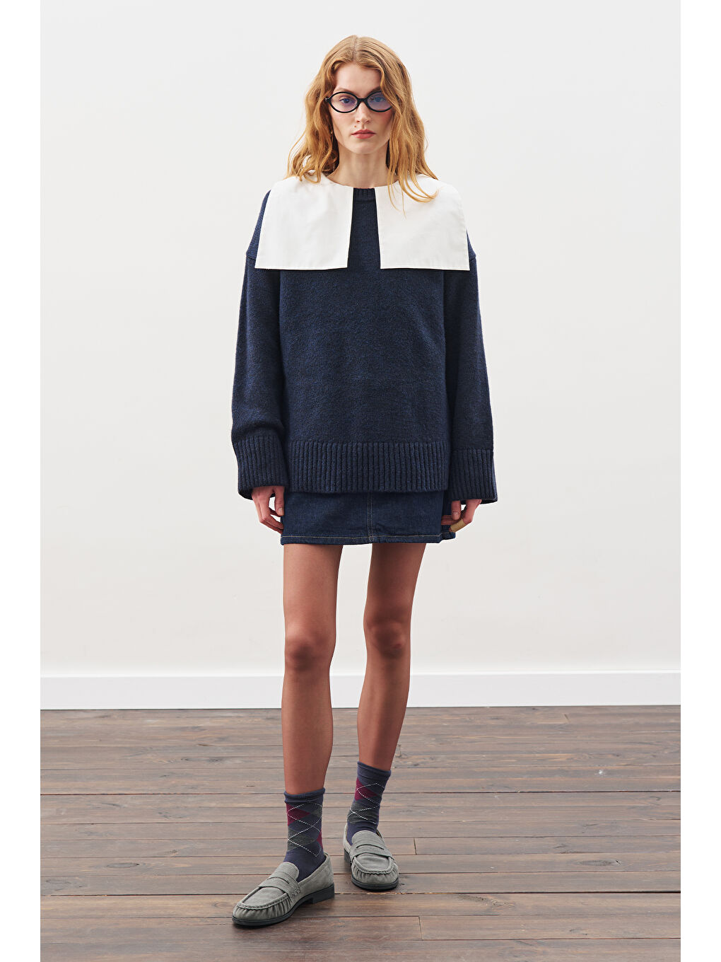 Chunky Oversıze Kazak Lacivert-2