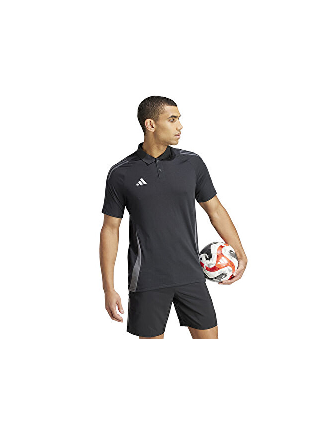 Tiro24 C Polo Erkek Futbol Polo Yaka Antrenman Tişörtü Ij8344 Siyah-2