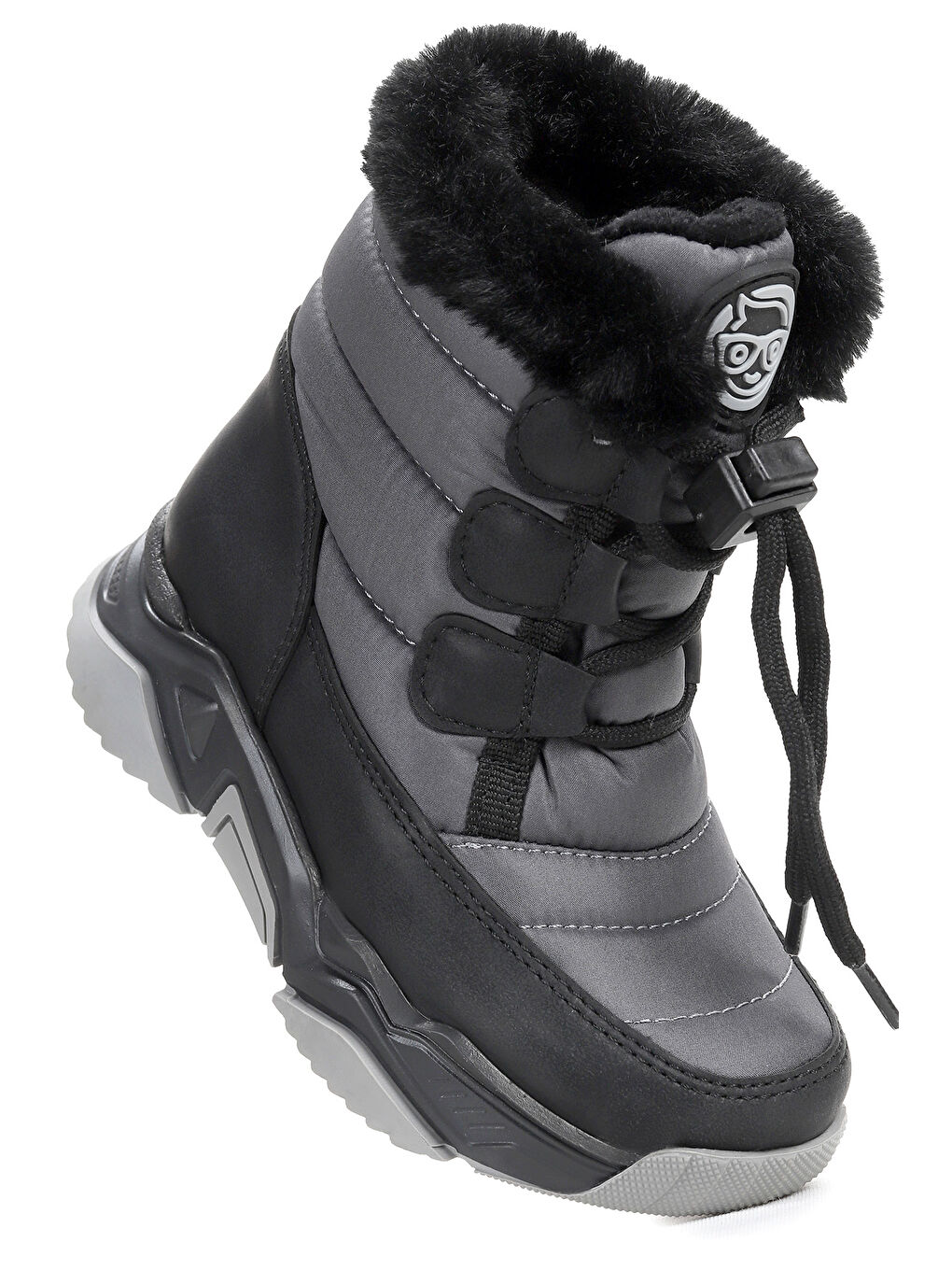 Gri Alison Bağcıklı Kız Çocuk Kar Botu