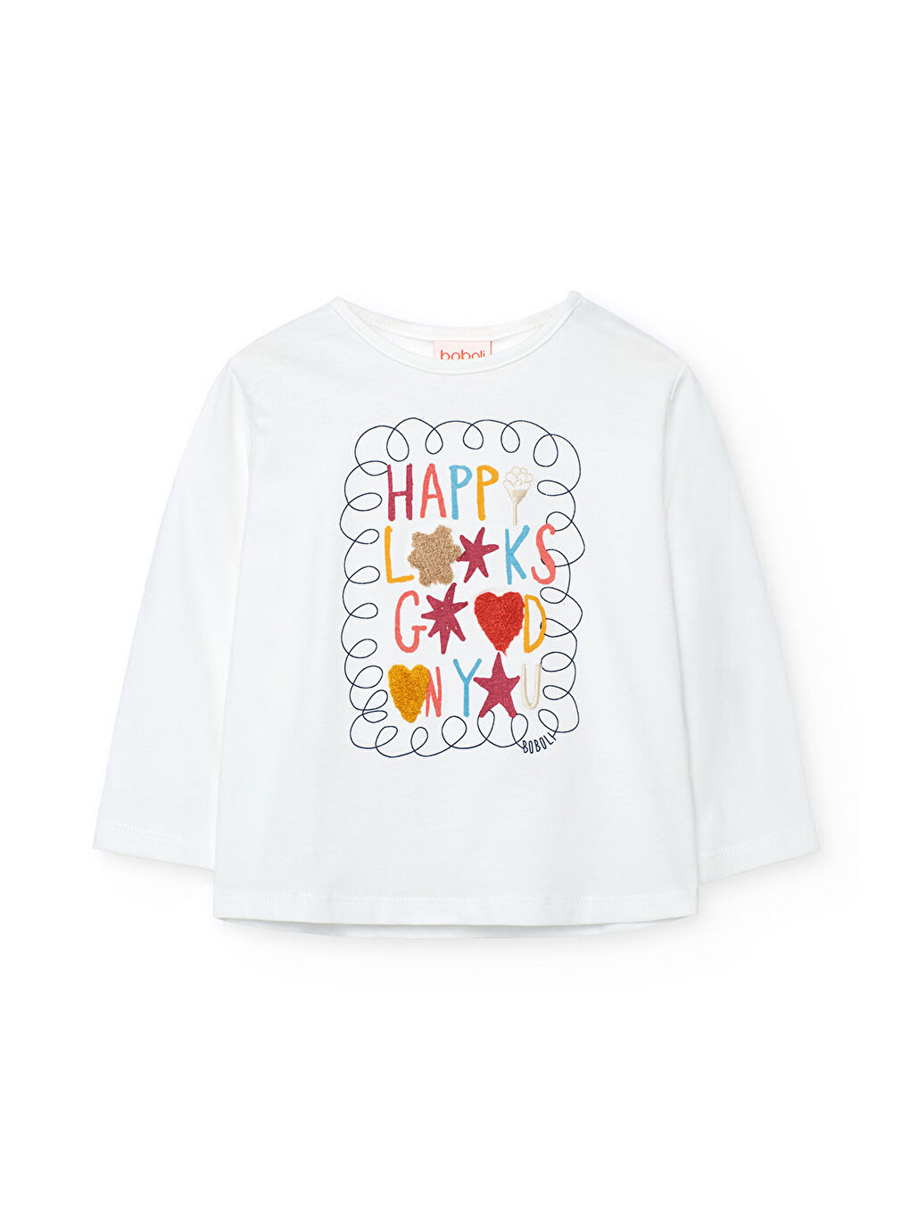 Ekru Kız Çocuk Baskılı Bluz-1