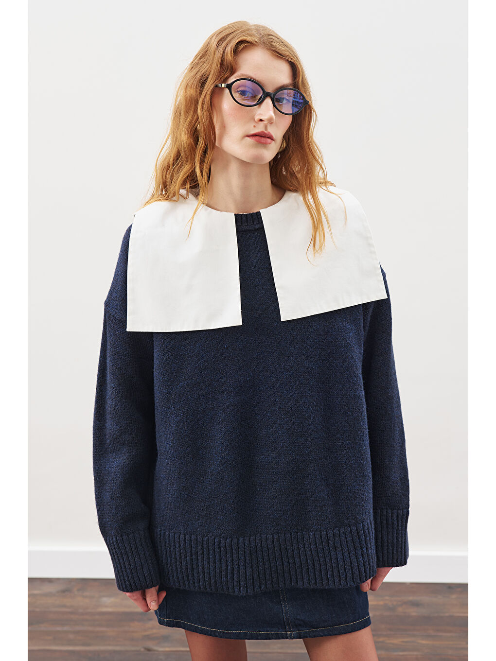 Chunky Oversıze Kazak Lacivert-3