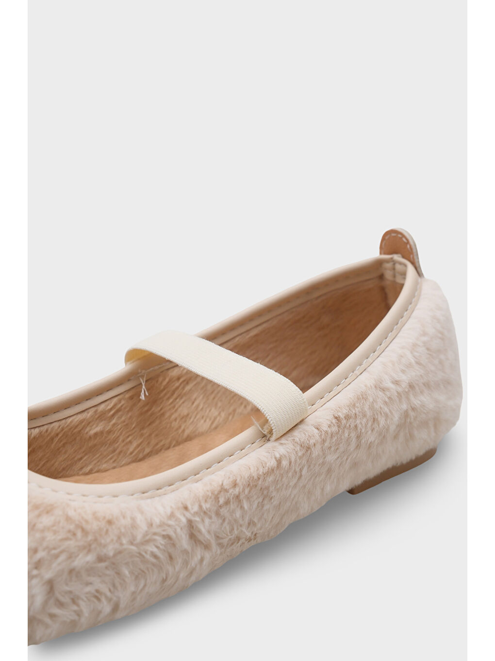 Bej Ollie Kadın Pelüş Lasitkli Babet-3