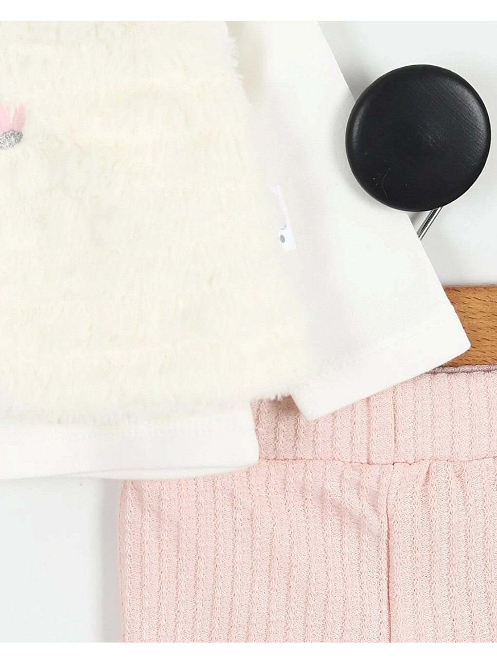 Pembe Kız Bebek Pelüş Yelekli, 3'lü Mevsimlik Alt Üst Takım-5
