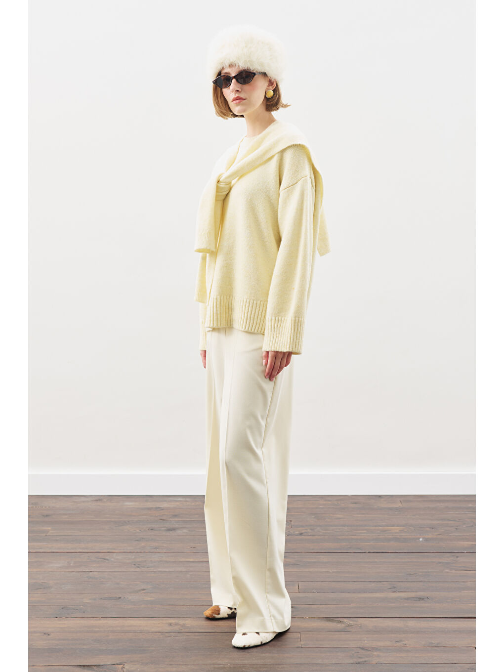 Chunky Oversıze Kazak Sarı-5