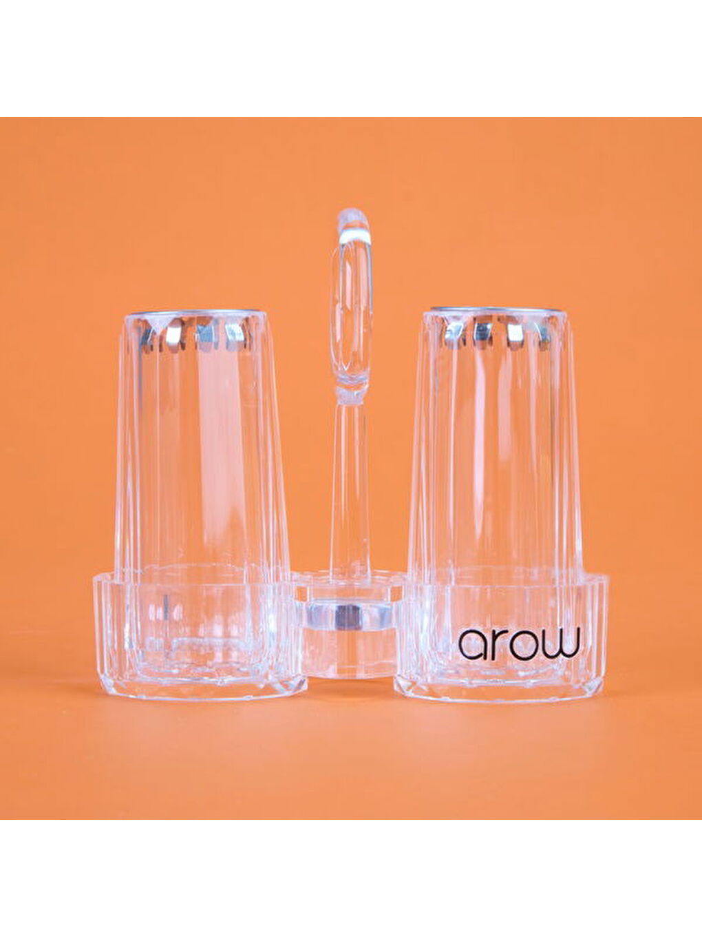 Renksiz Akrilik Tuzluk Seti - Şeffaf - 7 cm