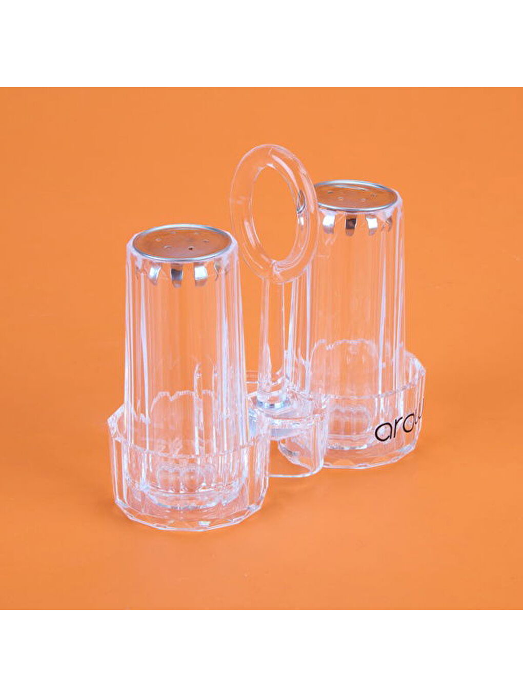 Renksiz Akrilik Tuzluk Seti - Şeffaf - 7 cm-1