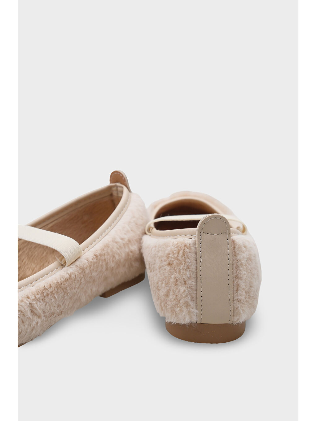 Bej Ollie Kadın Pelüş Lasitkli Babet-4