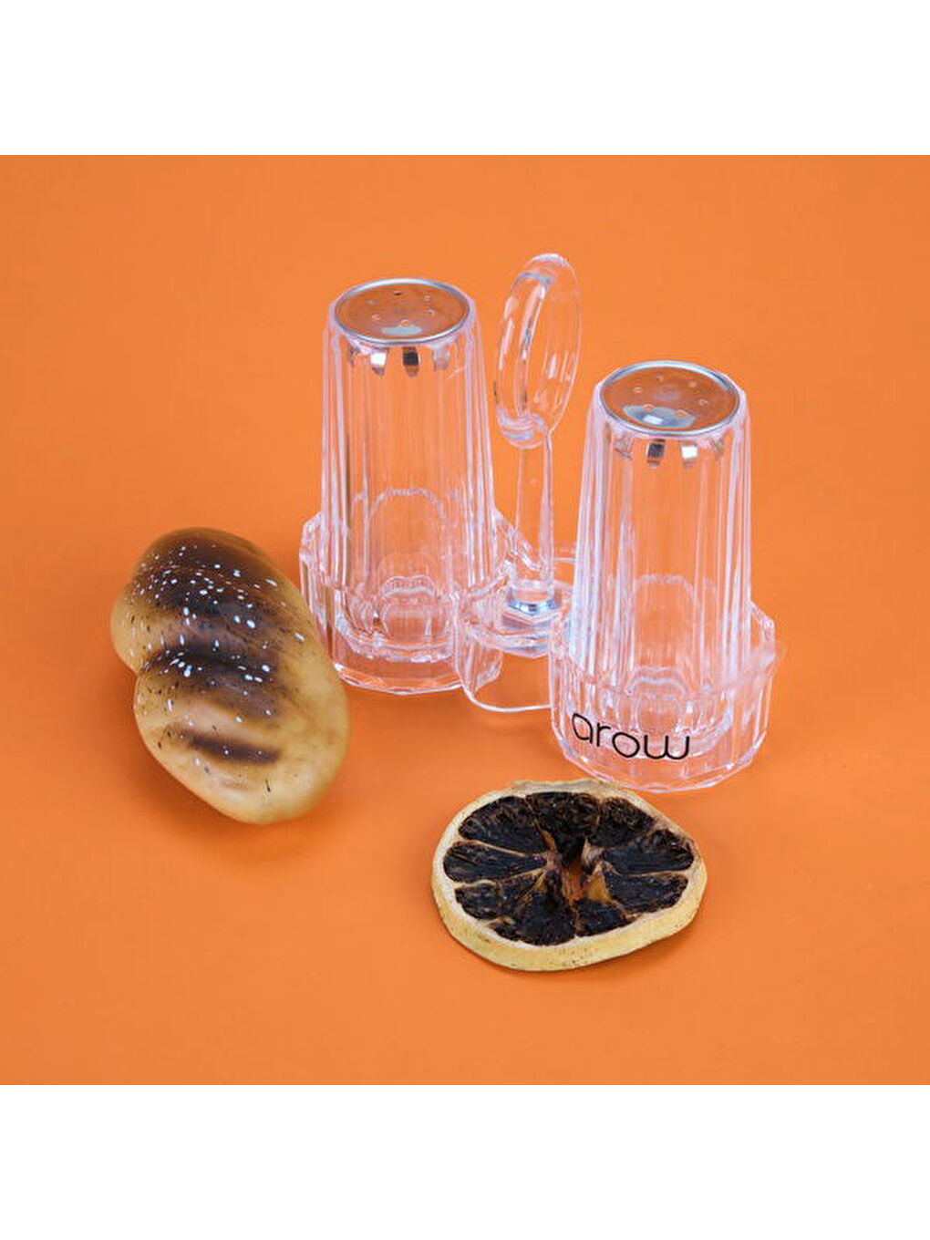 Renksiz Akrilik Tuzluk Seti - Şeffaf - 7 cm-2