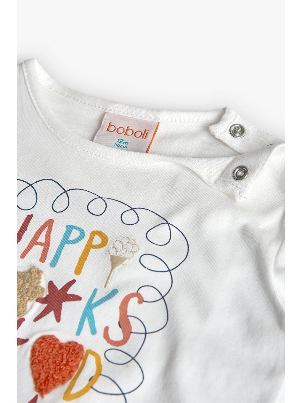 Ekru Kız Çocuk Baskılı Bluz-3