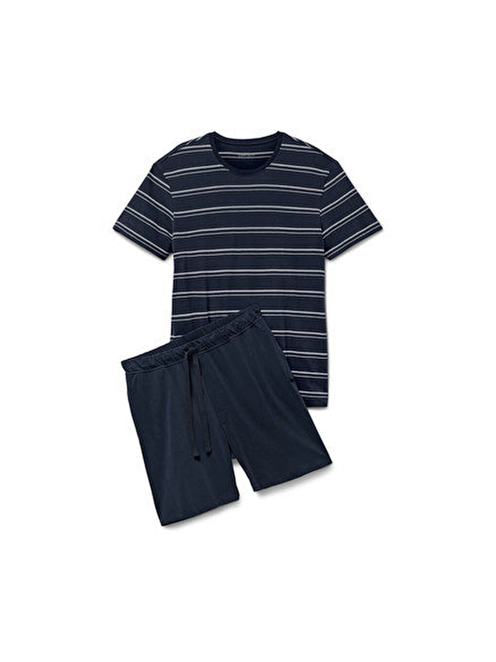 Lacivert Erkek Şortlu Pijama, Çizgi/Laci.-3