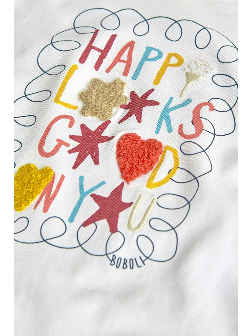 Ekru Kız Çocuk Baskılı Bluz-4