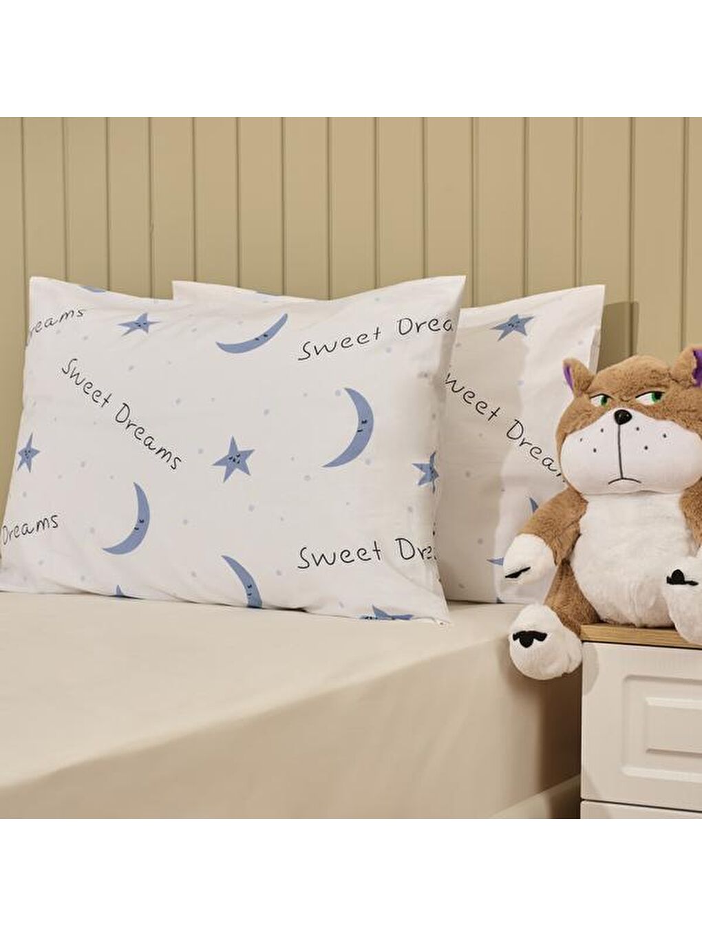 Soft Tanca 2'li Yastık Kılıfı - Beyaz / Mavi - 50x70 cm