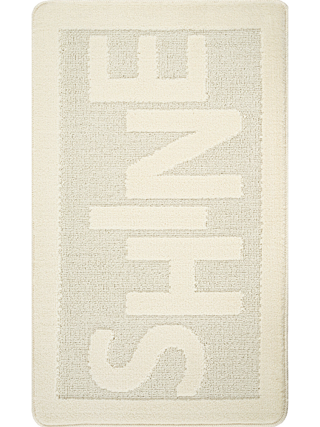 Ekru Doğal Kaymaz Taban Banyo Paspas Uzun Ömürlü Yumuşak Su Emici Yazılı Paspas Shine-Krem-1