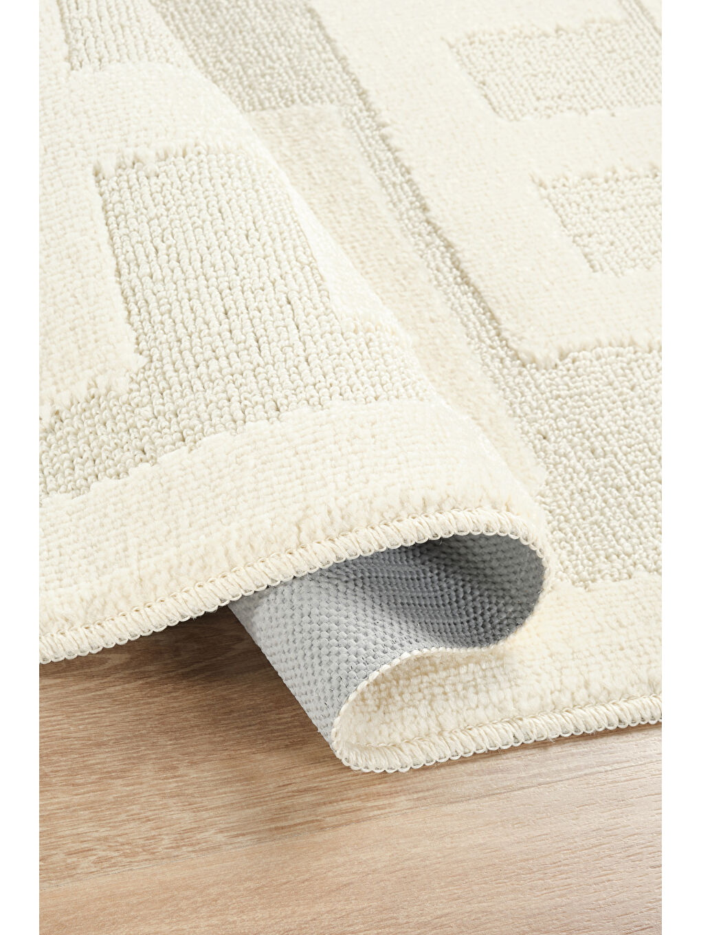 Ekru Doğal Kaymaz Taban Banyo Paspas Uzun Ömürlü Yumuşak Su Emici Yazılı Paspas Shine-Krem-2