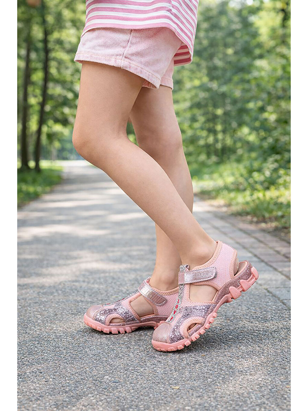 Pembe Marsa Cırtlı Kız Çocuk Sandalet-2