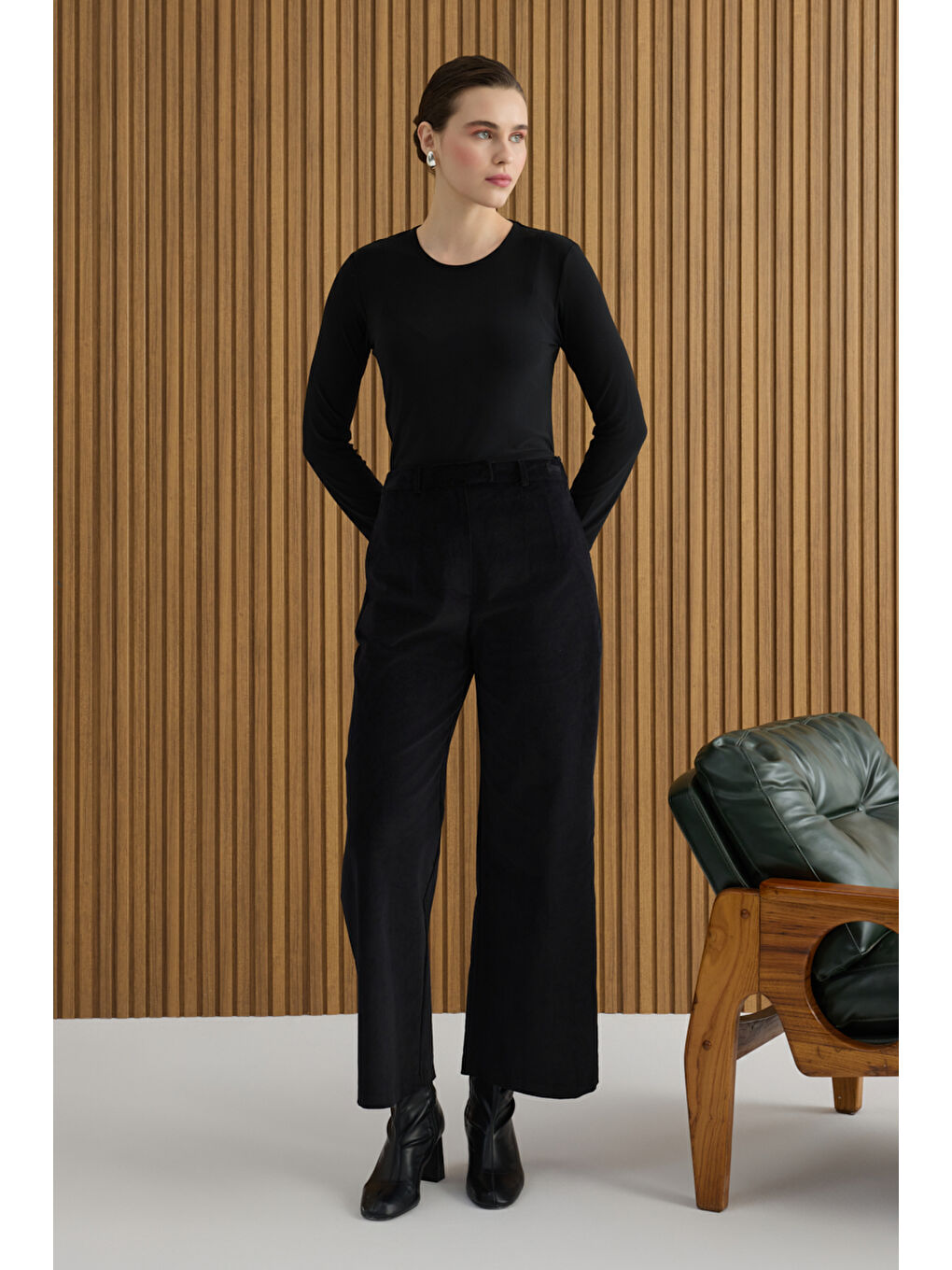 Siyah Kadife Pantolon-1