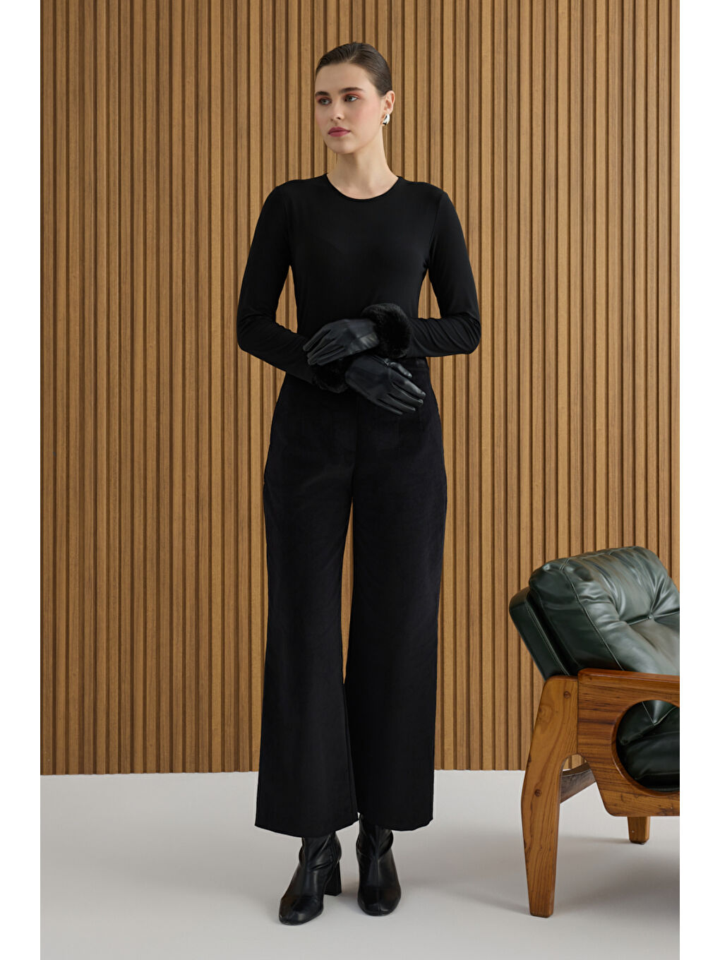 Siyah Kadife Pantolon-2