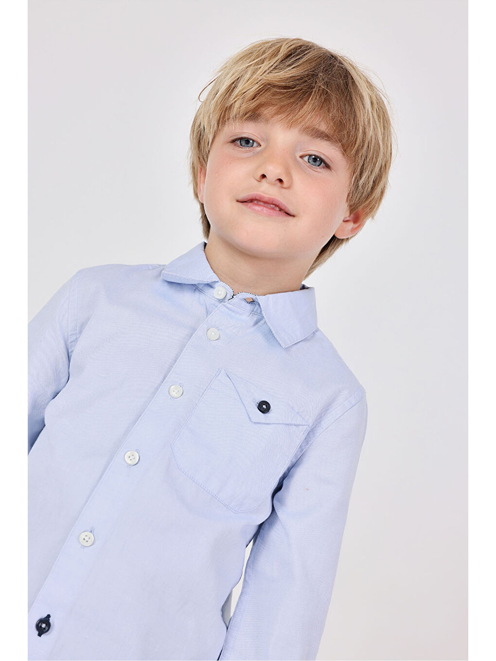 Mavi Erkek Çocuk Gömlek-5