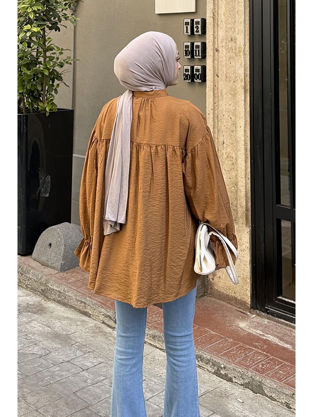 Roba Detaylı Tesettür Gömlek Acı Kahverengi-2