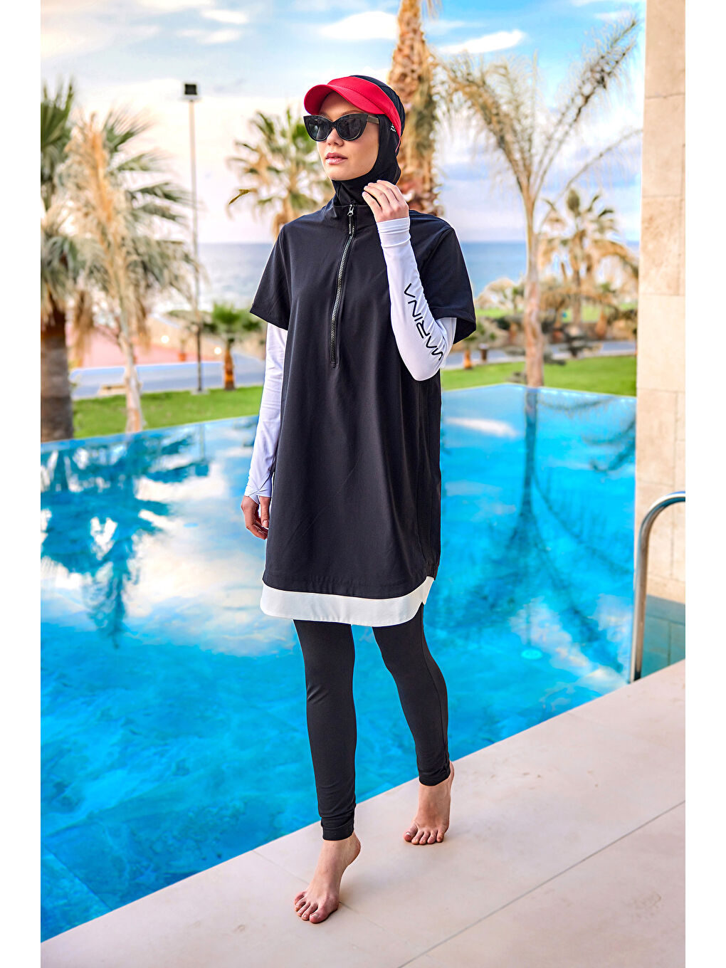 Tam Kapalı Tesettür Mayo M2532 Siyah-1