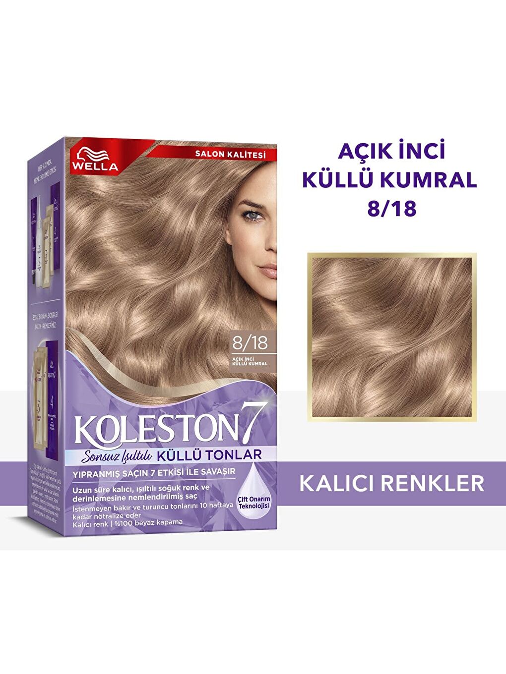 Wella Renksiz Koleston Supreme Kit 8/18 Açık Inci Küllü Kumral *18 - 8