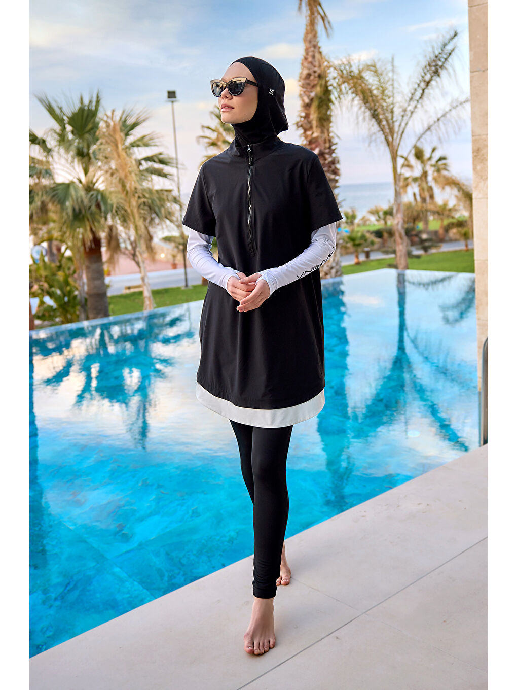 Tam Kapalı Tesettür Mayo M2532 Siyah-3