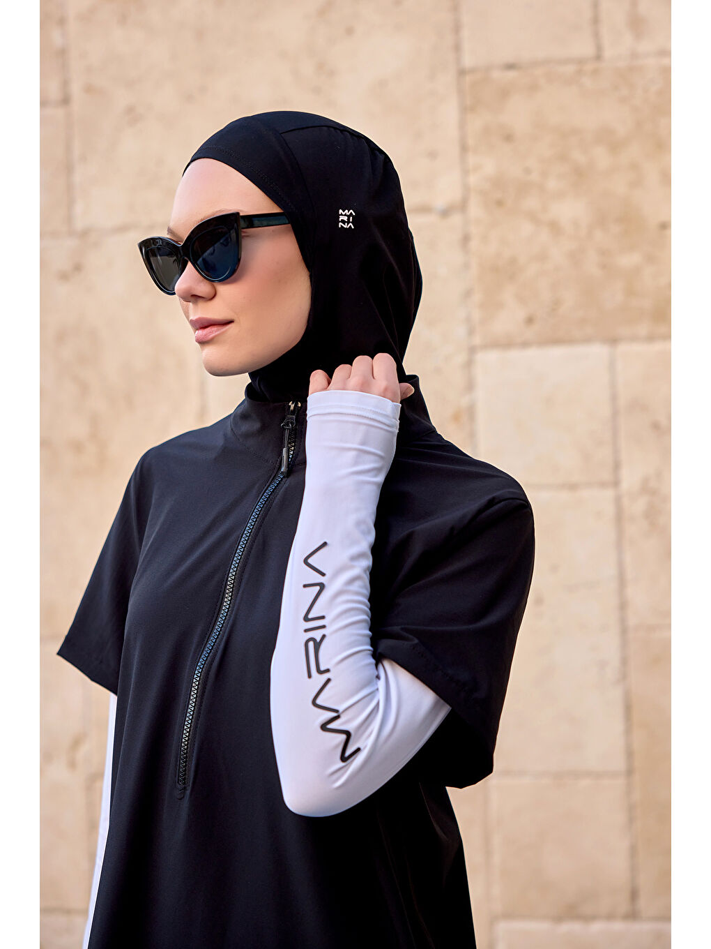 Tam Kapalı Tesettür Mayo M2532 Siyah-4