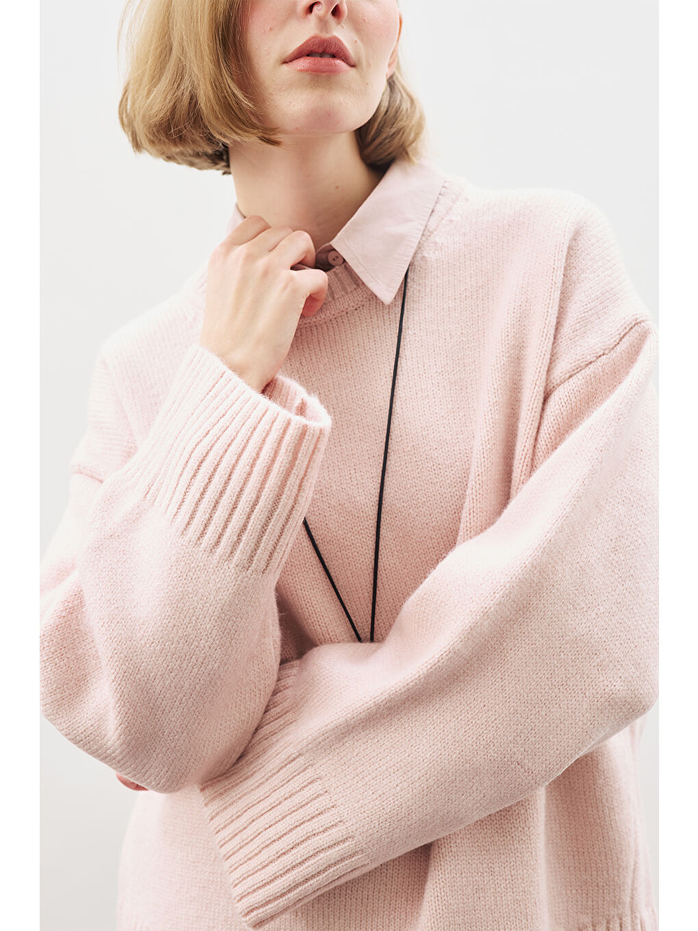 Chunky Oversıze Kazak Pembe