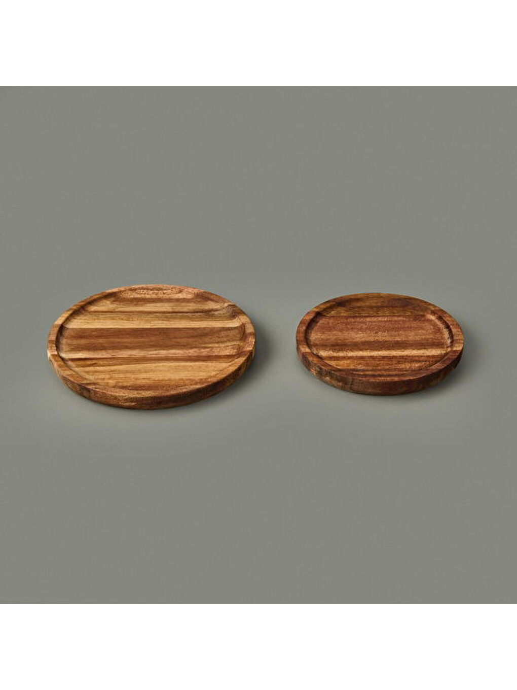 Kitchen Akasya 2'li Sunum Tabağı - Kahverengi - 12 cm + 15 cm