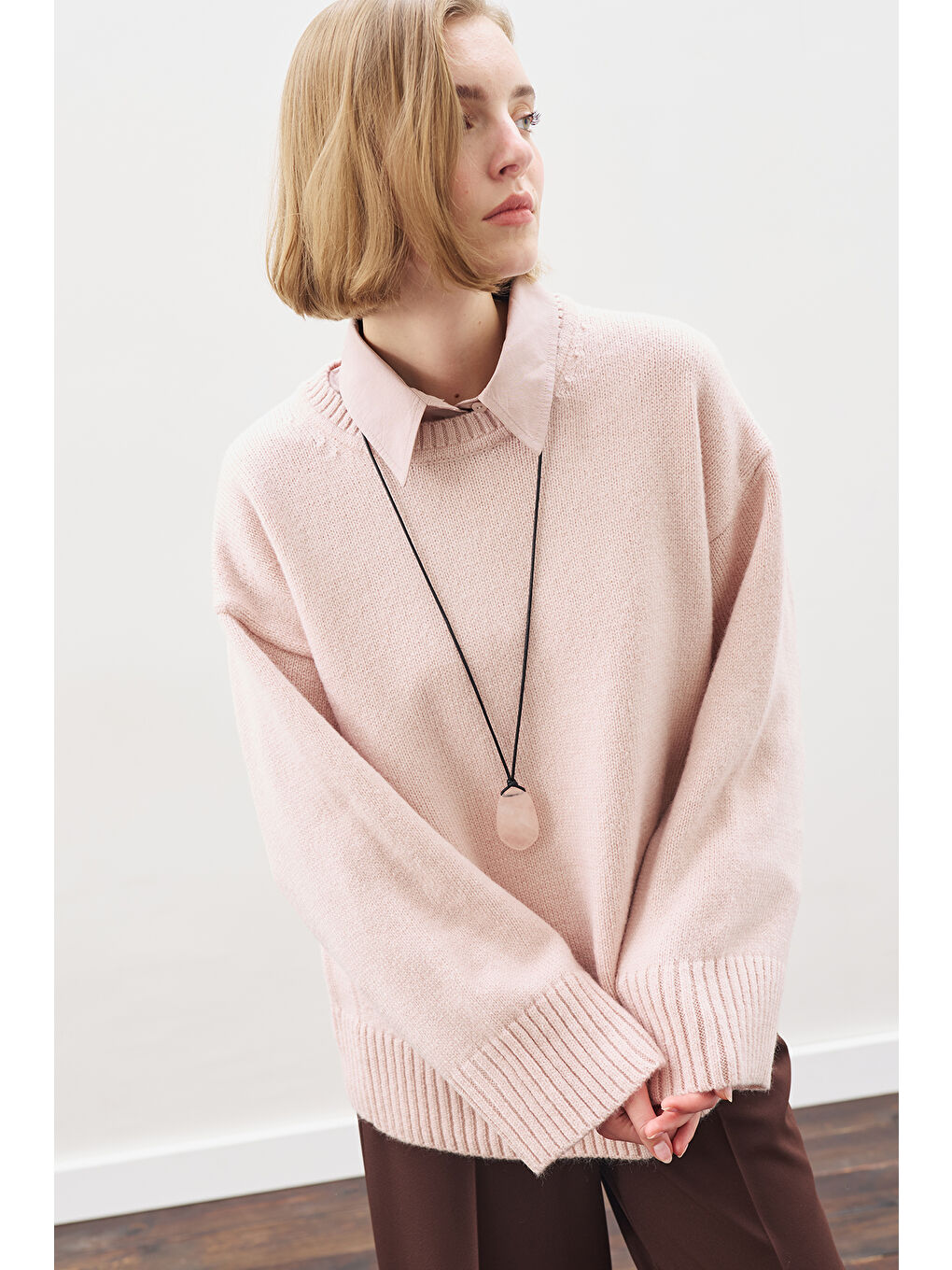 Chunky Oversıze Kazak Pembe-1